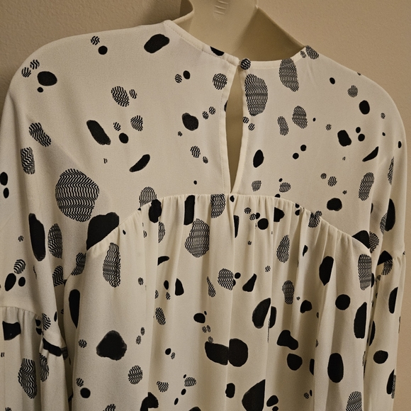 TED BAKER London Dannica Long Cuffed Puff Sleeve Crew Neck Top sz 1 Small - Picture 6 of 10